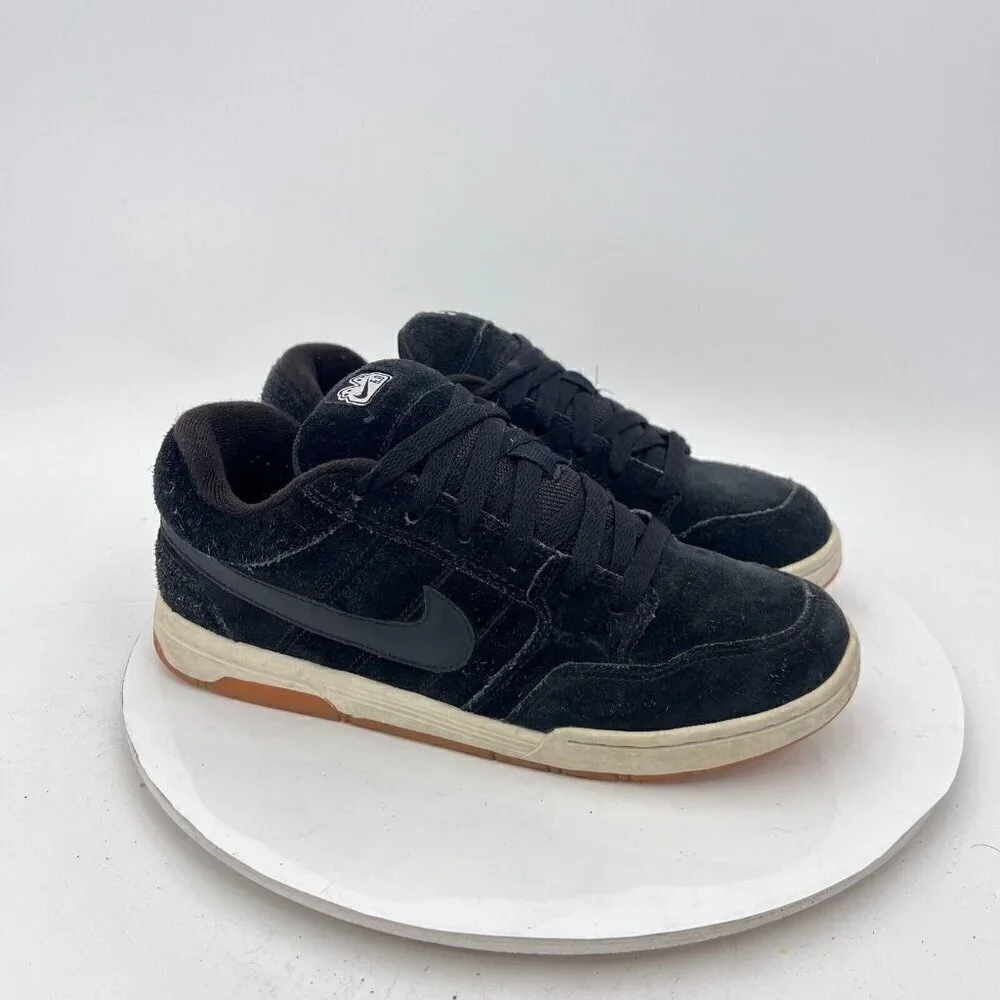 Nike Air Morgan 6.0 Youth Size 6.5Y Women 8 312279 001 Black Suede Low Shoes